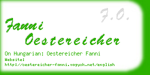 fanni oestereicher business card